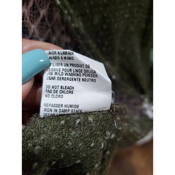 101 Idees Women's Green Cotton & Acrylic Sleeveless Knit Sweater Size Small - Picture 11 of 12